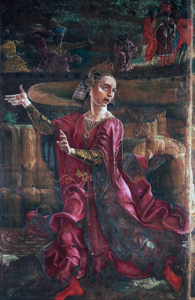 De prinses, detail (Sint-Joris en de Prinses of Sint-Joris en de Draak) door Cosimo Tura