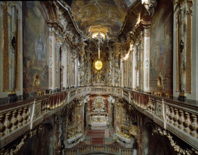Interieur van de Kerk van Sint Jan Nepomucenus door Cosmas Damian Asam