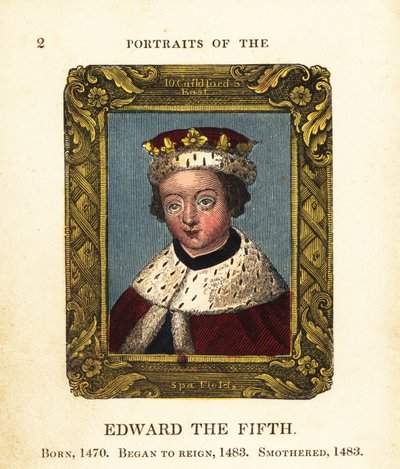 Portret van Koning Edward de Vijfde, Edward V van Engeland, geboren 1470, begon te regeren in 1483 en verstikt in 1483 door Cosmo Armstrong