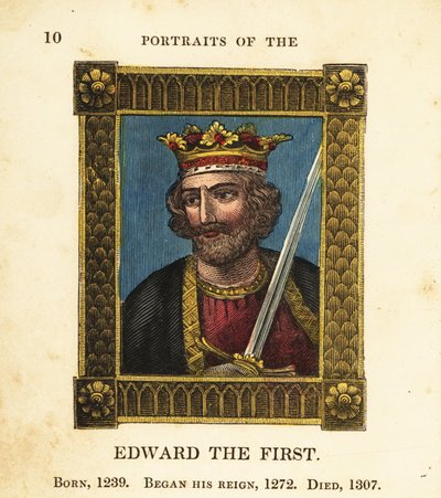 Portret van koning Edward de Eerste, koning Edward I van Engeland, geboren 1239, begon te regeren in 1272 en stierf in 1307 door Cosmo Armstrong