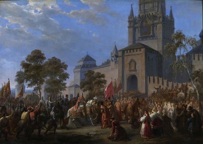 De Nationale Opstand van Kuzma Minin en Graaf Dmitry Pozharsky, 1856 door Cosroe Dusi