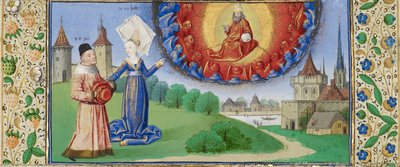 Filosofie onderwijst Boëthius over de rol van God, ca 1465 door Coëtivy Master