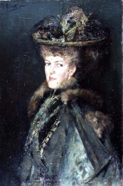 Portret van een dame door Count Girolamo Pieri Nerli