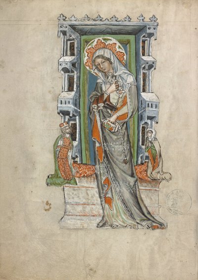 Heilige Hedwig van Silezië met Hertog Ludwig van Legnica en Brieg en Hertogin Agnes, 1353 door Court workshop of Duke Ludwig I