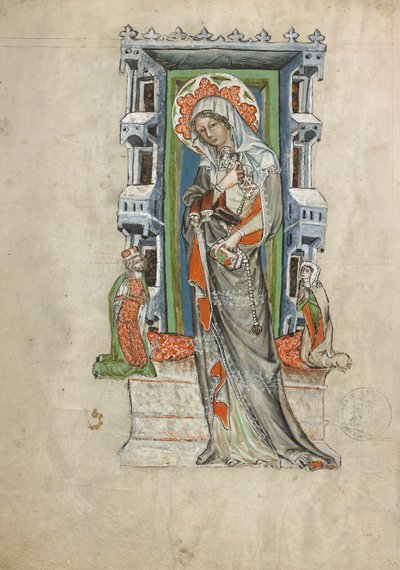 Sint Hedwig van Silezië met hertog Ludwig I van Liegnitz en Brieg en hertogin Agnes door Court workshop of Duke Ludwig I of Liegnitz and Brieg