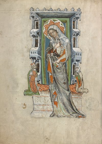 Sint Hedwig van Silezië met Hertog Ludwig van Legnica en Brieg en Hertogin Agnes door Court workshop of Duke Ludwig I of Liegnitz and Brieg