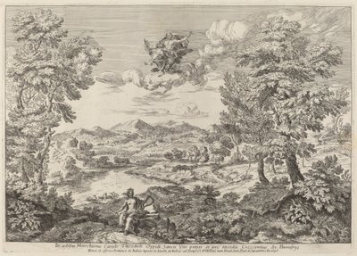 Jupiter in een Landschap door Crescenzio Onofri