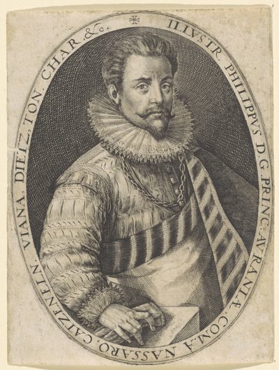 Portret van Filips Willem, prins van Oranje door Crispijn van de Passe (I)