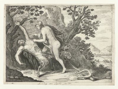 Apollo vilt Marsyas door Crispijn van de Passe (II) (attributed to)