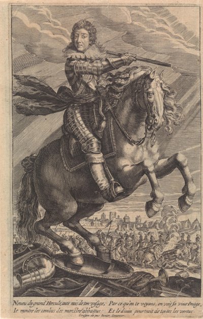 Portret van Lodewijk XIII, te paard door Crispijn van de Passe (II)