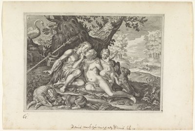 Venus waarschuwt Adonis door Crispijn van de Passe (II)