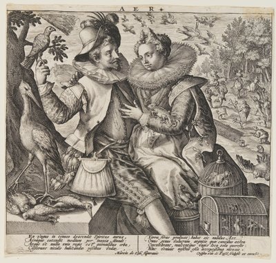 Aer (Lucht), uit De Elementen door Crispijn van de Passe I