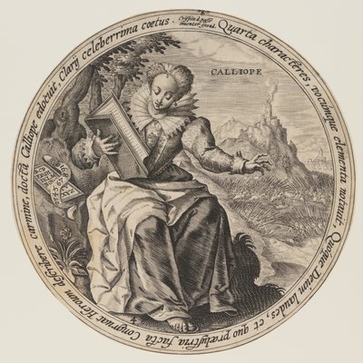Clio, van De Muzen door Crispijn van de Passe I