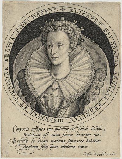 Elizabeth, koningin van Engeland door Crispijn van de Passe I