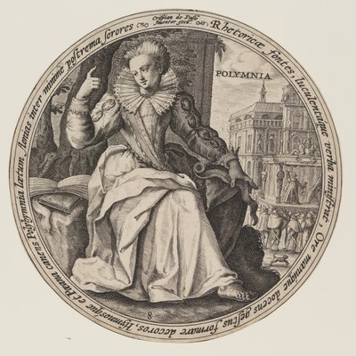 Erato, uit De Muzen door Crispijn van de Passe I
