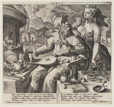 Ignis (Vuur), uit De Elementen door Crispijn van de Passe I