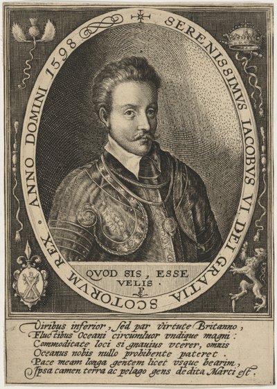 Jakobus I, als koning van Schotland door Crispijn van de Passe I