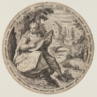 Terpsichore, uit De Muzen door Crispijn van de Passe I