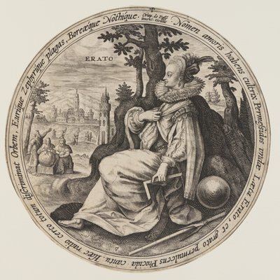 Urania, van De Muzen door Crispijn van de Passe I