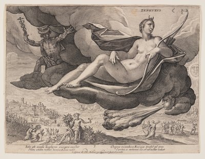 Zephyrus, van De winden door Crispijn van de Passe I