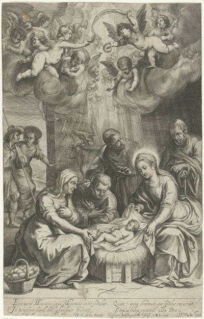 Aanbidding der herders door Crispijn van den Queborn