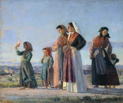 Terugkeer van de mis, circa 1865 door Cristiano Banti