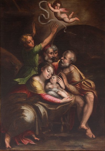 De aanbidding van het Christuskind, midden 16e eeuw door Cristofano Gherardi