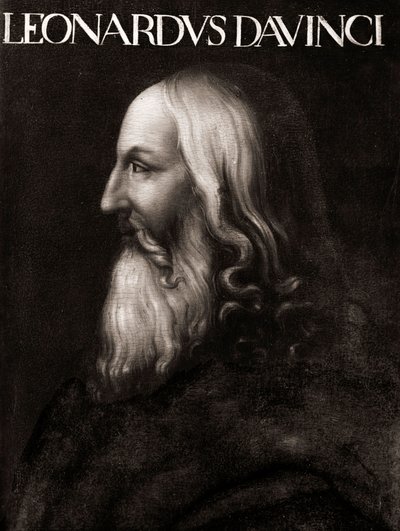 Portret van Leonardo da Vinci (1452 - 1519) - Anoniem schilderij - Uffizi Museum Florence door Cristofano dell