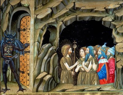 Johannes de Doper in het voorgeborchte door Cristoforo De Predis