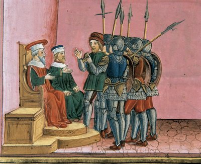 De priesters herinneren Pontius Pilatus eraan dat Jezus zijn opstanding had voorspeld door Cristoforo De Predis
