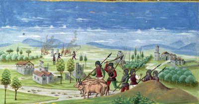 Plundering tijdens de oorlog. detail van 