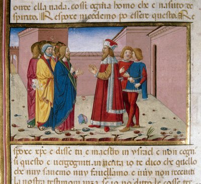 Nicodemus de Farizeeër bezoekt Jezus door Cristoforo De Predis