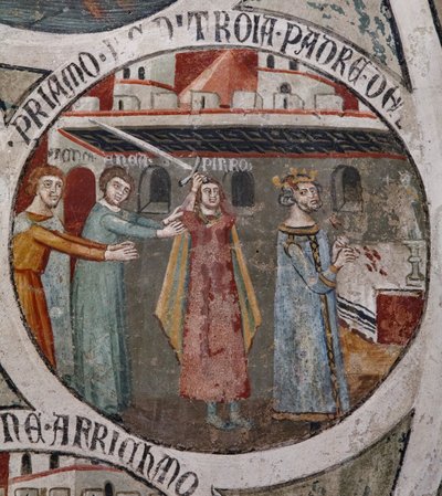 De dood van Priamus door de hand van Pyrrhus door Cristoforo di & Piero Meo di Bindoccio