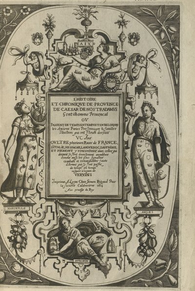 Titelpagina van de Histoire et Chronique de Provence door César de Nostredame