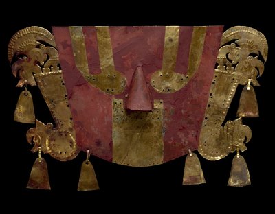 Geschilderd mummiemasker door Culture Chimu