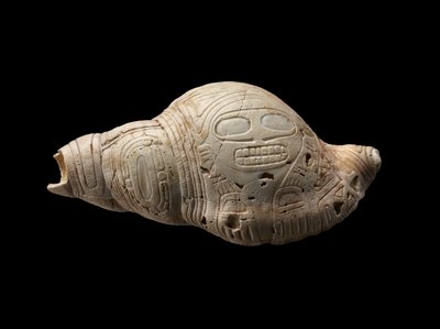Gesneden schelp door Culture Taino