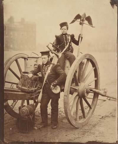 Trompettist Gritten en Trompettist Lang in Woolwich, 1856 door Cundall and Howlett
