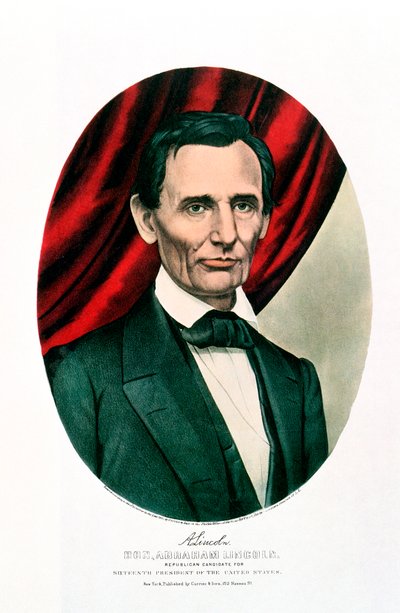 Abraham Lincoln 1809-65, c1865 door Currier and Ives