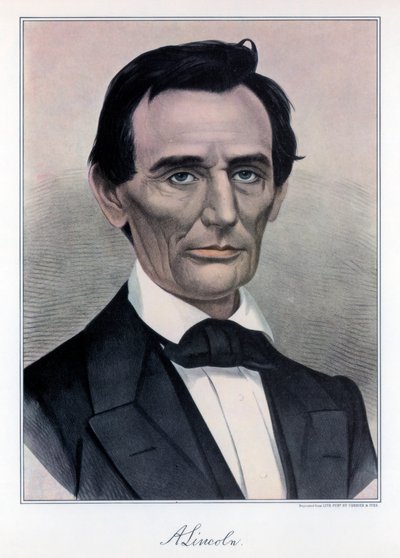Abraham Lincoln, zestiende president van de Verenigde Staten, 19e eeuw door Currier and Ives