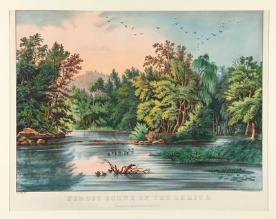 Boslandschap aan de Lehigh door Currier and Ives