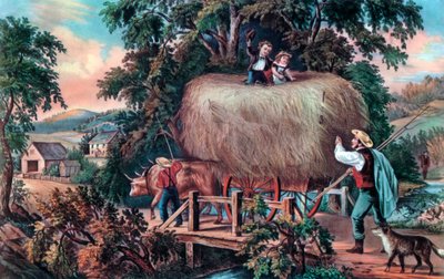 Hooitijd, de laatste lading, 1868 door Currier and Ives