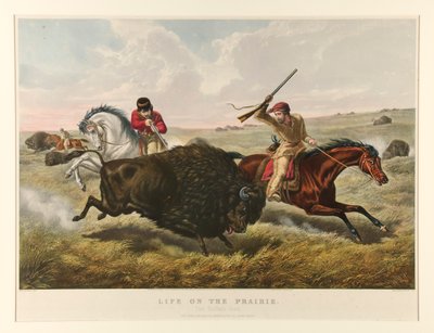 Leven op de Prairie: De Buffeljacht door Currier and Ives