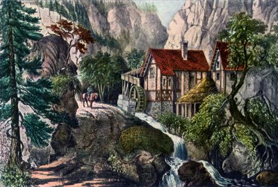 Oude Zwitserse Molen door Currier and Ives