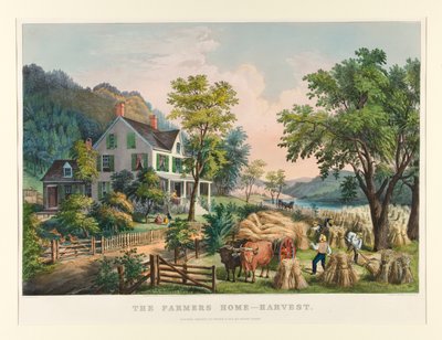 Het Boerenhuis - Oogst door Currier and Ives