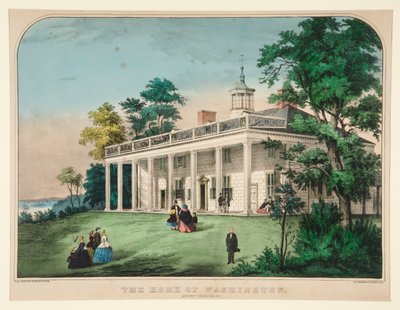 Het huis van Washington / Mount Vernon, VA door Currier and Ives