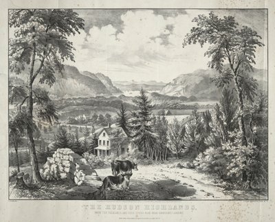 De Hudson Highlands door Currier and Ives