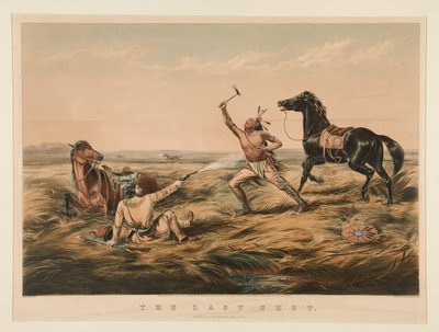 Het laatste schot door Currier and Ives