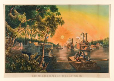 De Mississippi in Vredestijd door Currier and Ives