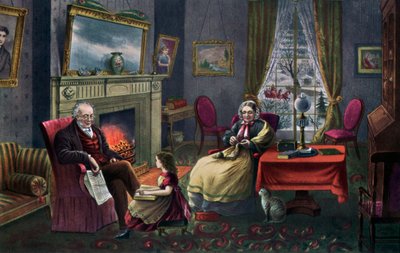 Het seizoen van rust, ouderdom, 1868 door Currier and Ives