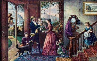 Het seizoen van kracht, middelbare leeftijd, 1868 door Currier and Ives